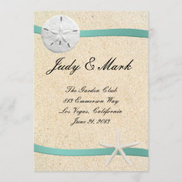 Sand Dollar Beach Wedding Menu Card Menükarte