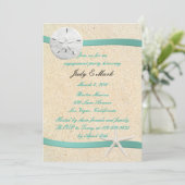 Sand Dollar Beach Wedding Party einladen Einladung (Stehend Vorderseite)