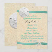 Sand Dollar Beach Wedding Party einladen Einladung (Vorne/Hinten)