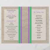 Sand Dollar Beach Wedding Program - Lila Green Gre (Rückseite)