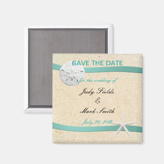 Sand Dollar Beach Wedding rettet das Date Magnet (Vorderseite/Rückseite)