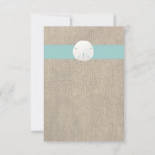 Sand Dollar Beach Wedding RSVP Card Karte (Rückseite)