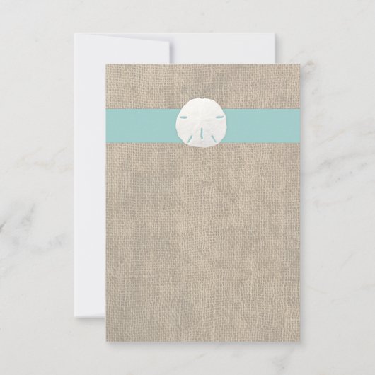 Sand Dollar Beach Wedding RSVP Card Karte (Rückseite)