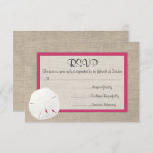 Sand Dollar Beach Wedding RSVP card - Watermelon (Vorne/Hinten)