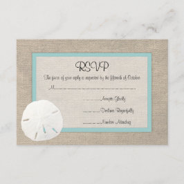 Sand Dollar Beach Wedding RSVP Karte