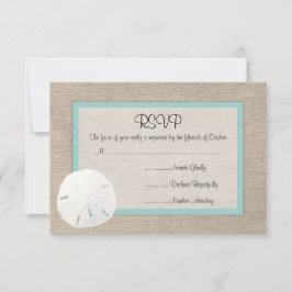 Sand Dollar Beach Wedding RSVP Karte