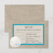 Sand Dollar Beach Wedding RSVP Karte Malibu 2 (Vorne/Hinten)