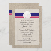 Sand Dollar Beach Weditation - 'Melon Navy Einladung (Vorne/Hinten)