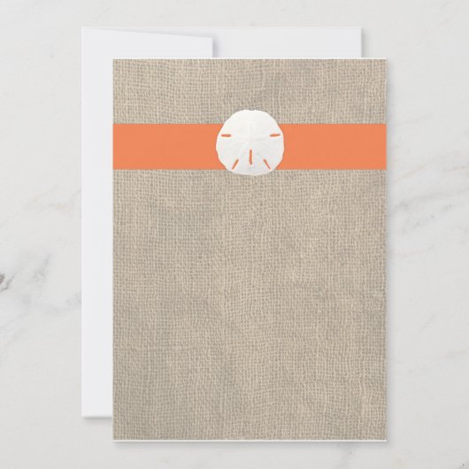 Sand Dollar Beach Weditation - Orange Einladung (Rückseite)