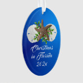 Sand Dollar Blue Christmas Vacation Keepake Ornament (Vorderseite)