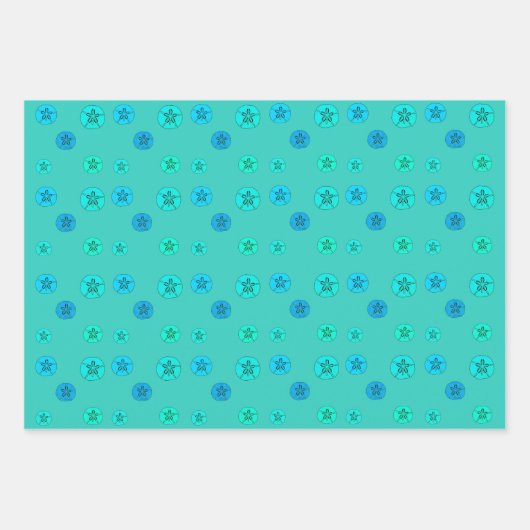 Sand Dollar Blue Geschenkpapier Set (Vorderseite 3)