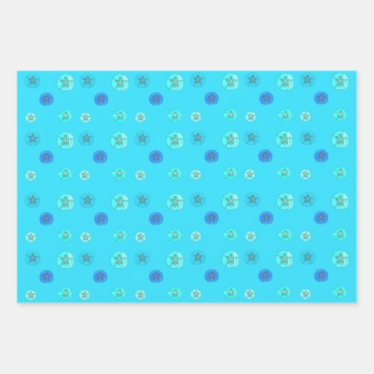 Sand Dollar Blue Geschenkpapier Set (Vorderseite 2)