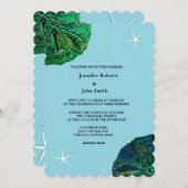 Sand Dollar Blue Sanddollar Beach Starfish Hochzei Einladung (Vorne/Hinten)