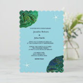 Sand Dollar Blue Sanddollar Beach Starfish Hochzei Einladung (Stehend Vorderseite)