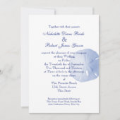 Sand Dollar Blue Wedding Einladung (Vorderseite)
