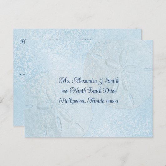 Sand-Dollar-Blues, Einladungen für Hochzeiten Post (Vorne/Hinten)