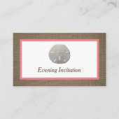 Sand Dollar & Burlap Abend Event Ticket Einladung (Vorderseite)