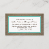 Sand Dollar & Burlap Abend Event Ticket Einladung (Rückseite)