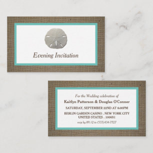 Sand Dollar & Burlap Abend Event Ticket Einladung