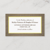 Sand Dollar & Burlap ändern die Datumskarte Visitenkarte (Rückseite)