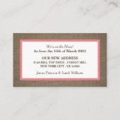 Sand Dollar & Burlap Änderung der Adresskarte Visitenkarte (Rückseite)