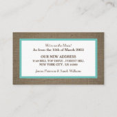 Sand Dollar & Burlap Änderung der Adresskarte Visitenkarte (Rückseite)