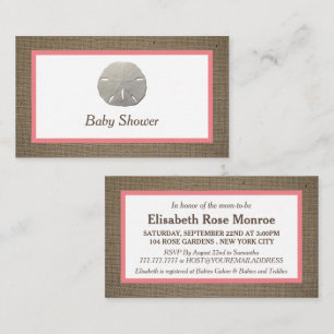 Sand Dollar & Burlap Baby Shower Ticket Einladung