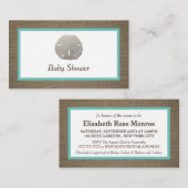 Sand Dollar & Burlap Baby Shower Ticket Einladung (Vorne/Hinten)