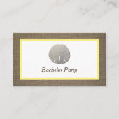 Sand Dollar & Burlap Bachelor Party Ticket Einladu (Vorderseite)