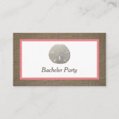 Sand Dollar & Burlap Bachelor Party Ticket Einladu (Vorderseite)