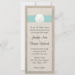 Sand Dollar & Burlap Beach Hochzeitseinladung Einladung