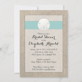 Sand Dollar Burlap Beach Wedding Brautparty Einladung