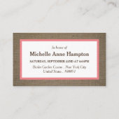 Sand Dollar & Burlap Brautparty Einladung (Rückseite)