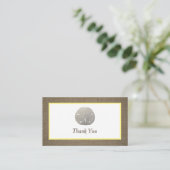 Sand Dollar & Burlap Business Danke Karte (Stehend Vorderseite)