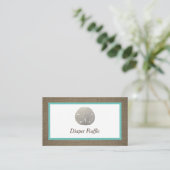 Sand Dollar & Burlap Diaper Raffel Ticket (Stehend Vorderseite)
