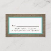 Sand Dollar & Burlap Diaper Raffel Ticket (Rückseite)