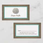 Sand Dollar & Burlap Diaper Raffel Ticket (Vorne/Hinten)