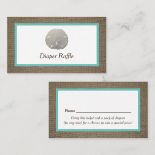 Sand Dollar & Burlap Diaper Raffel Ticket