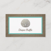 Sand Dollar & Burlap Diaper Raffel Ticket (Vorderseite)