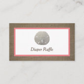 Sand Dollar & Burlap Diaper Raffel Ticket (Vorderseite)