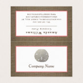 Sand Dollar & Burlap Double Loyalty Business Card Visitenkarten (Außenseite Aufgefaltet)