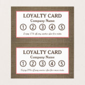Sand Dollar & Burlap Double Loyalty Business Card Visitenkarten (Innenseite Aufgefaltet)