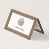 Sand Dollar & Burlap Double Loyalty Business Card Visitenkarten (Vorderseite)