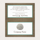 Sand Dollar & Burlap Double Loyalty Business Card Visitenkarten (Außenseite Aufgefaltet)