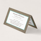 Sand Dollar & Burlap Double Loyalty Business Card Visitenkarten (Rückseite)