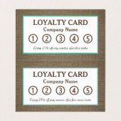Sand Dollar & Burlap Double Loyalty Business Card Visitenkarten (Innenseite Aufgefaltet)