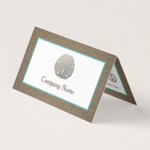Sand Dollar & Burlap Double Loyalty Business Card Visitenkarten