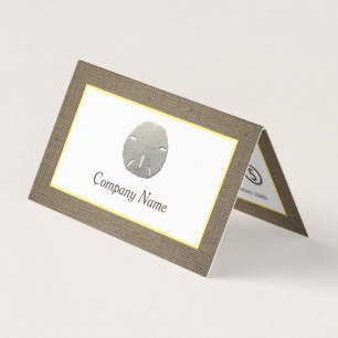 Sand Dollar & Burlap Double Loyalty Business Card Visitenkarten