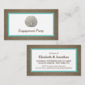 Sand Dollar & Burlap Engagement Party Ticket (Vorne/Hinten)