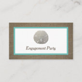 Sand Dollar & Burlap Engagement Party Ticket (Vorderseite)